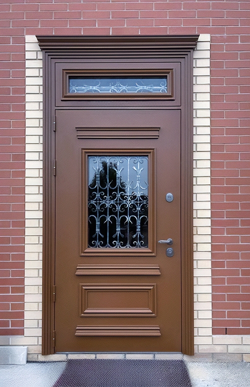 Парадная металлобагетная дверь с окном Парадная металлобагетная дверь с окном