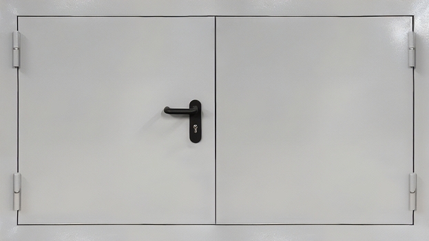 Металлический серый двустворчатый люк