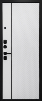 Стальная дверь с панелями МДФ черного и белого цвета Стальная дверь с панелями МДФ черного и белого цвета